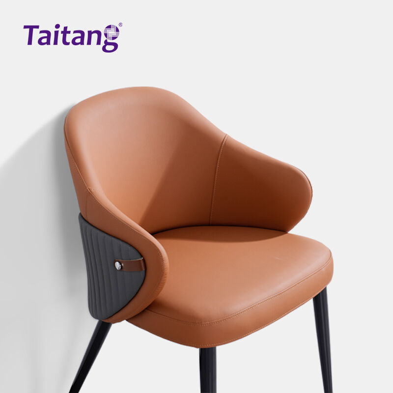 صندلی مدرن پذیرایی هتلی چرمی با بالش فشرده‌ی ۸ سانتی‌متری و قابچه‌ی آهنی، برای صندلی‌های مخصوص اماکن مهمان‌پذیری