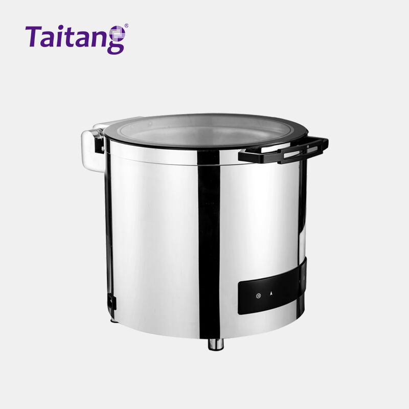 Elektr taomlar issiqlantirgichi, aqlli ikki turli quruq va nam isitishli buffet, raqamli termostatli 304 martaba stainless steel chafing idishi