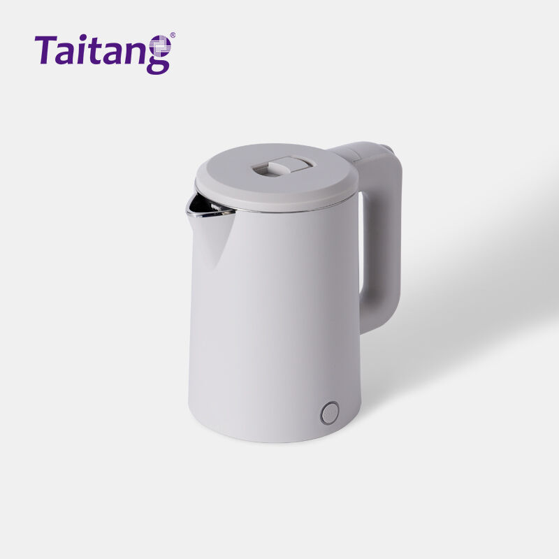 0.8L Double-Layer Anti-Scald Hotel Electric Kettle 1000W Khaki Hospitality Kettle