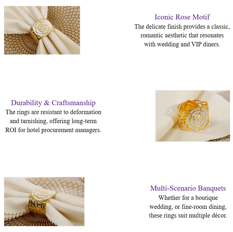 Elegant White Rose Gold Napkin Ring Premium Hotel Catering Supplies & Table Accessories.png