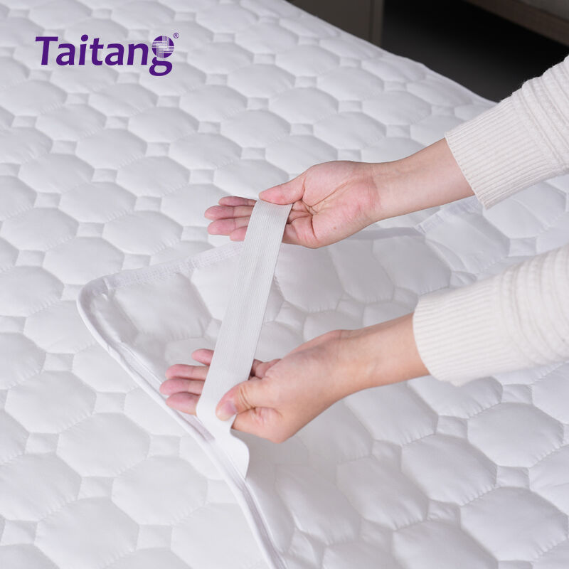 Waterproof Hotel Mattress Protector 2000# Quilted Brushed Fabric Mattress Pad for Luxury Hospitality