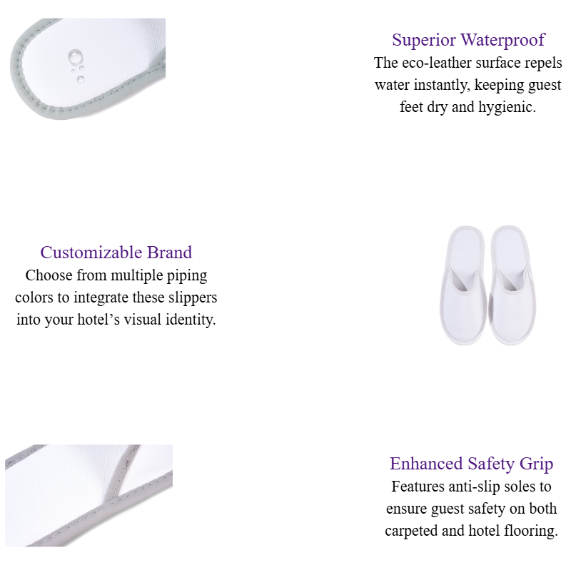 Eco-Friendly Leather Hotel Slippers Non-Slip Waterproof Disposable Slippers for Luxury Hospitality.png