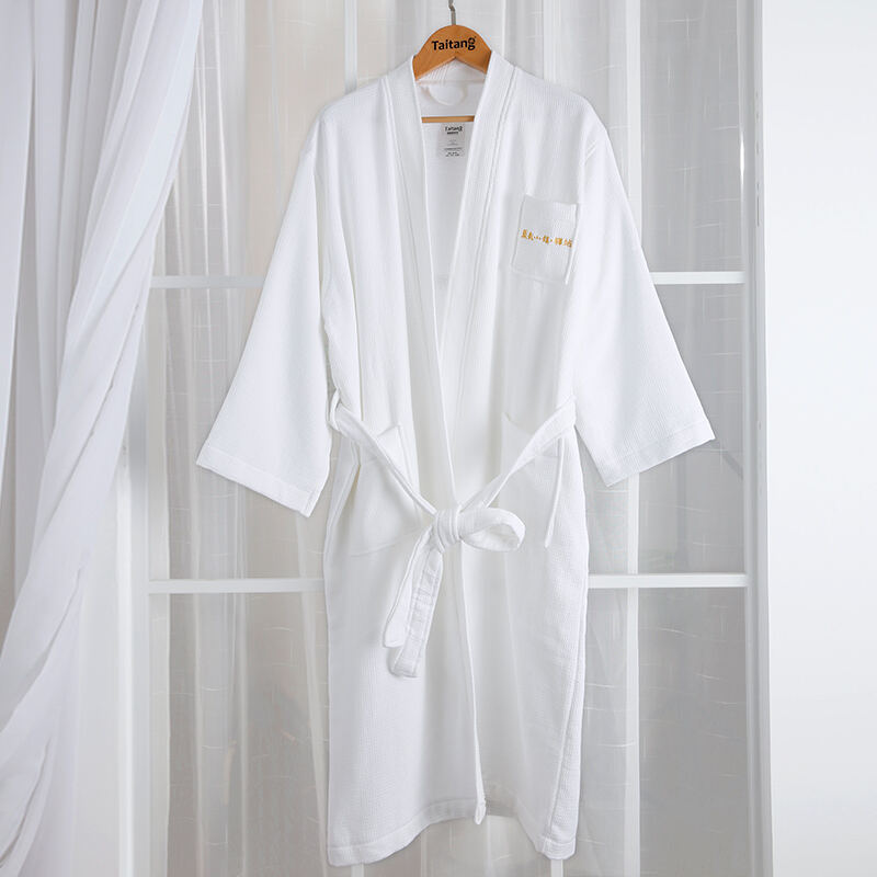 1200 g luxe wafel-terry dubbele laag kimono badjas, groothandel hotelbeddengoed en spasupplies