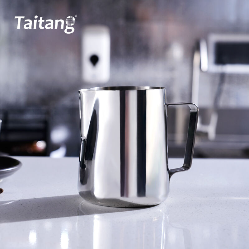 304 Stainless Steel Milk Jug Drip-Free Coffee Pitcher for Hotel & Café