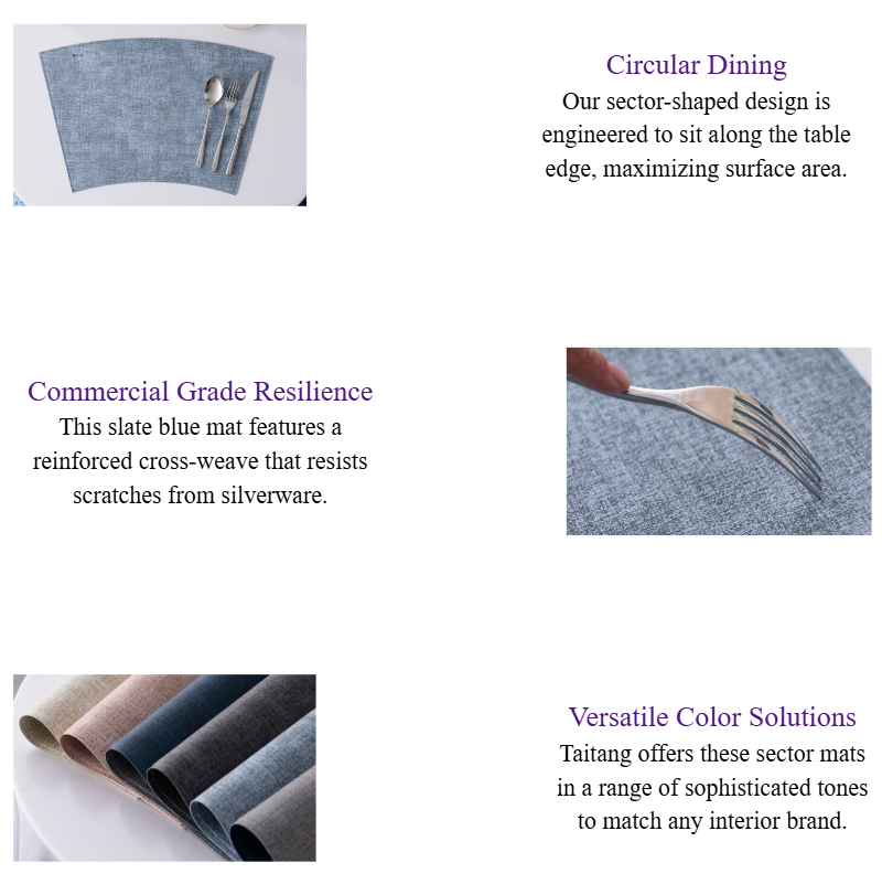 Sector-Shaped Hotel Placemat Curved Blue-Grey Table Mat for Round Tables Hospitality Catering Supplies Wholesale.png
