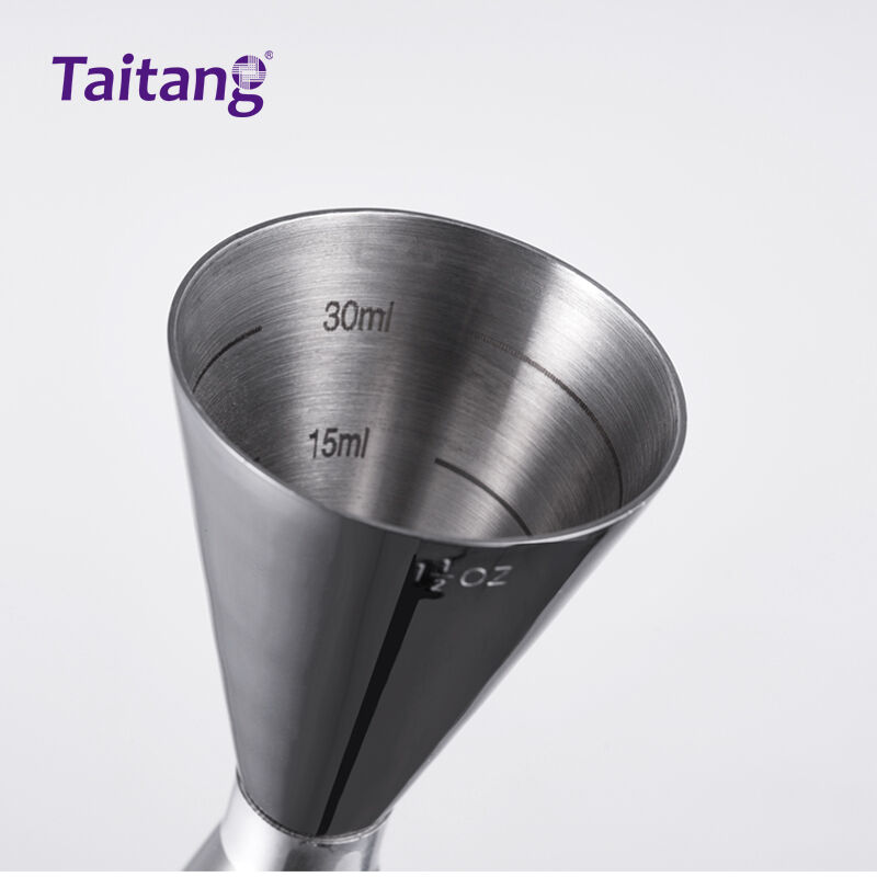 Stainless Steel Cocktail Jigger Bar Measuring Tool with Dual ML/OZ Scales for High-End Hotel Bars & Lounges