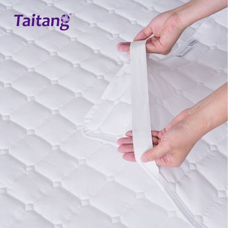Quilted Hotel Mattress Pad 1200# Waterproof Hollow Fiber Mattress Protector for Bulk Wholesale