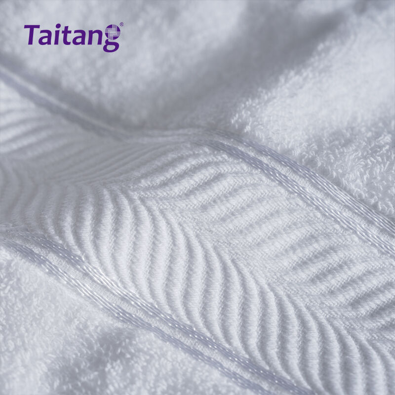 16S Luho na Set ng Tuwalya ng Hotel na Gawa sa Kapotan, Puti na May Satin na Stripe para sa Mga Linen sa Banyo para sa 5-Star na Hospitality