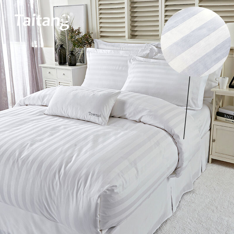 3cm Stripe Jacquard Hotel Bedding Set Bulk One Stop Solution Hotel Supplier
