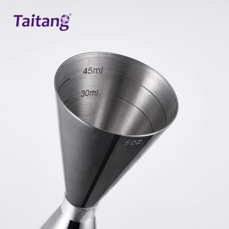 Stainless Steel Cocktail Jigger Bar Measuring Tool with Dual ML/OZ Scales for High-End Hotel Bars & Lounges