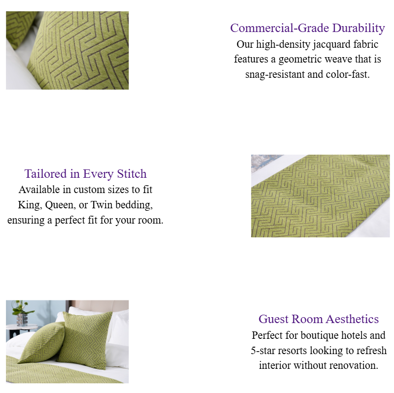 Geometric Hotel Bed Runner and Decorative Pillow Set Taitang Bed Linen Manufacturer Wholesale Supplier.png