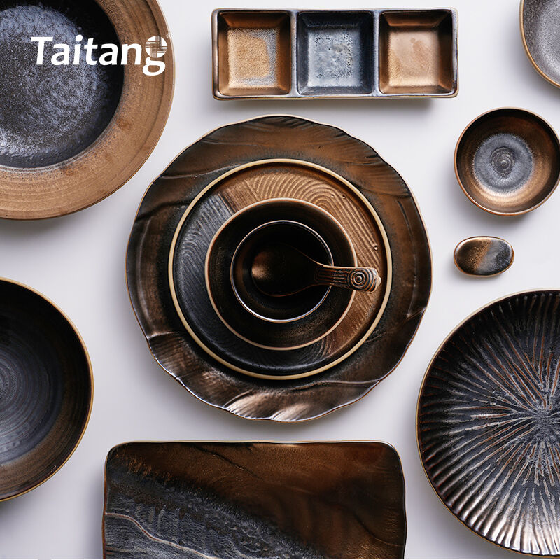 Set Alat Makan Moden — Koleksi Alat Makan Porselin Bergaya Spiral, Tahan Calar, Sesuai untuk Perkhidmatan Restoran