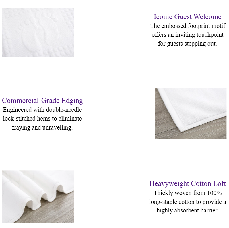 Cotton Hotel Bath Mat Wholesale Embossed Footprint & Polka Dot Towel Bath Mats.png