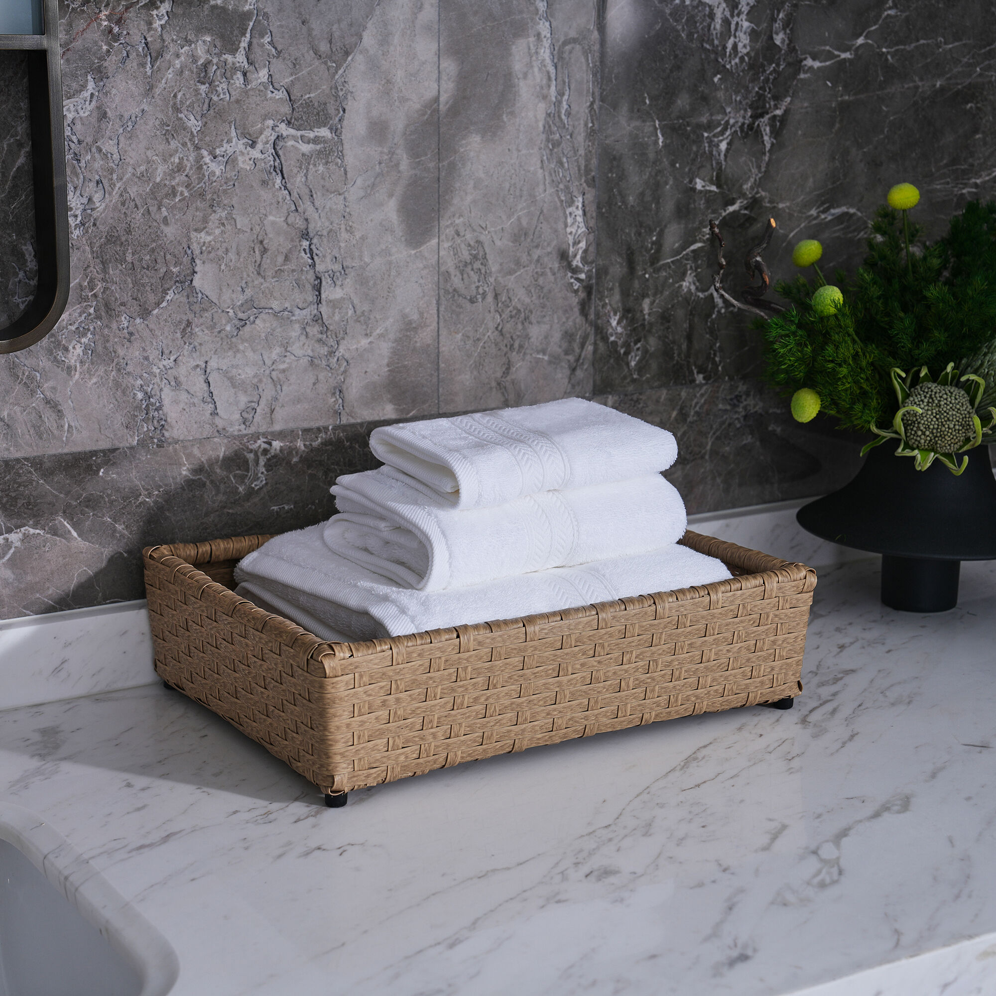 Cotton Hotel Bath Towel Sets 16S Heavyweight Thick Hotel Towels with Double Chevron Satin Border