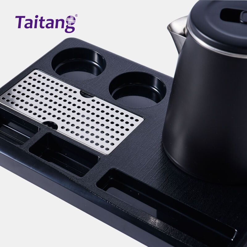 Plateau premium pour bouilloire électrique d'hôtel – Solution d'accueil hospitalière économique en espace