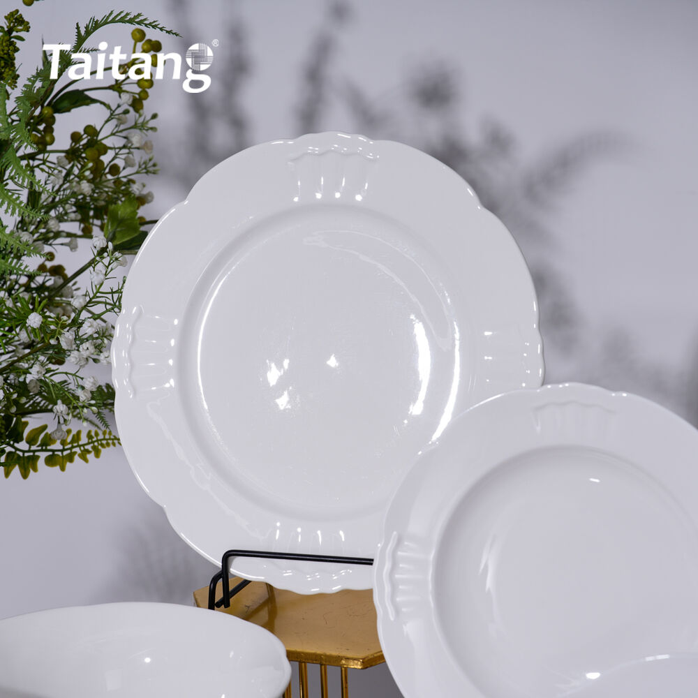 Crown Porcelain Tableware Set Elegant White Ceramic Dinnerware Set for Luxury Hotels & Fine Dining