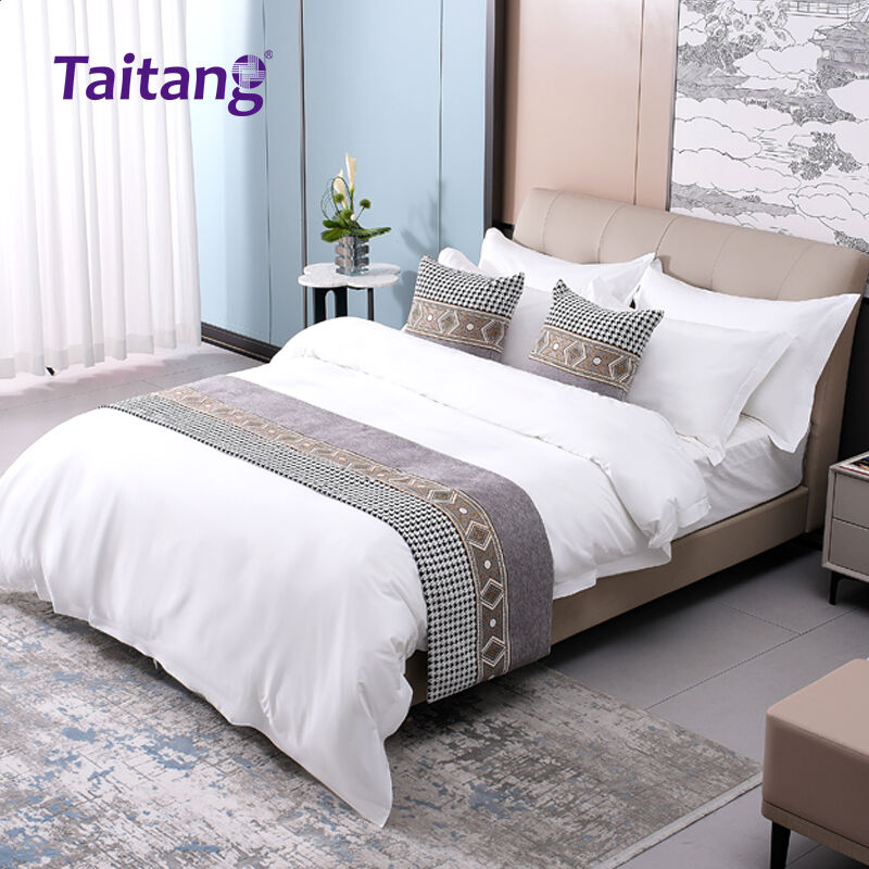 Executive Grey Hotel Bed Runner Set Luxury Hospitality Bedding & Accessories