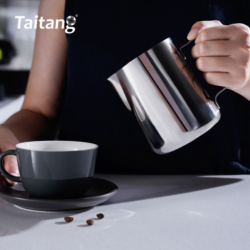 304 Stainless Steel Milk Jug Drip-Free Coffee Pitcher for Hotel & Café