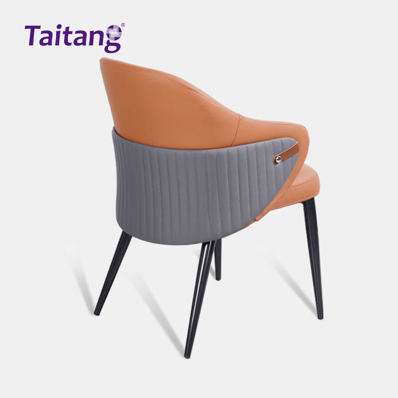 صندلی مدرن پذیرایی هتلی چرمی با بالش فشرده‌ی ۸ سانتی‌متری و قابچه‌ی آهنی، برای صندلی‌های مخصوص اماکن مهمان‌پذیری