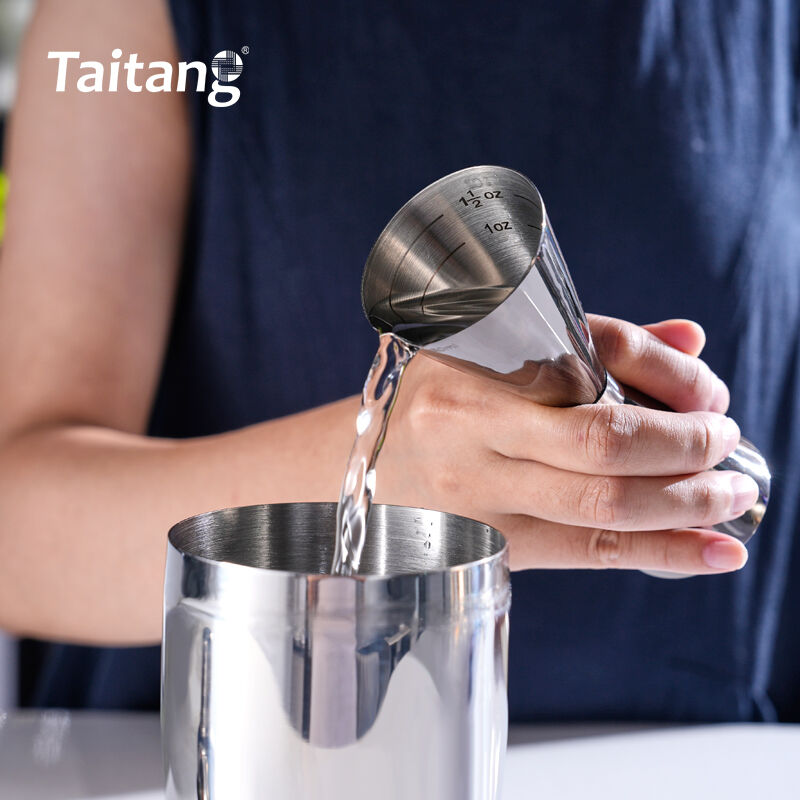 Stainless Steel Cocktail Jigger Bar Measuring Tool with Dual ML/OZ Scales for High-End Hotel Bars & Lounges