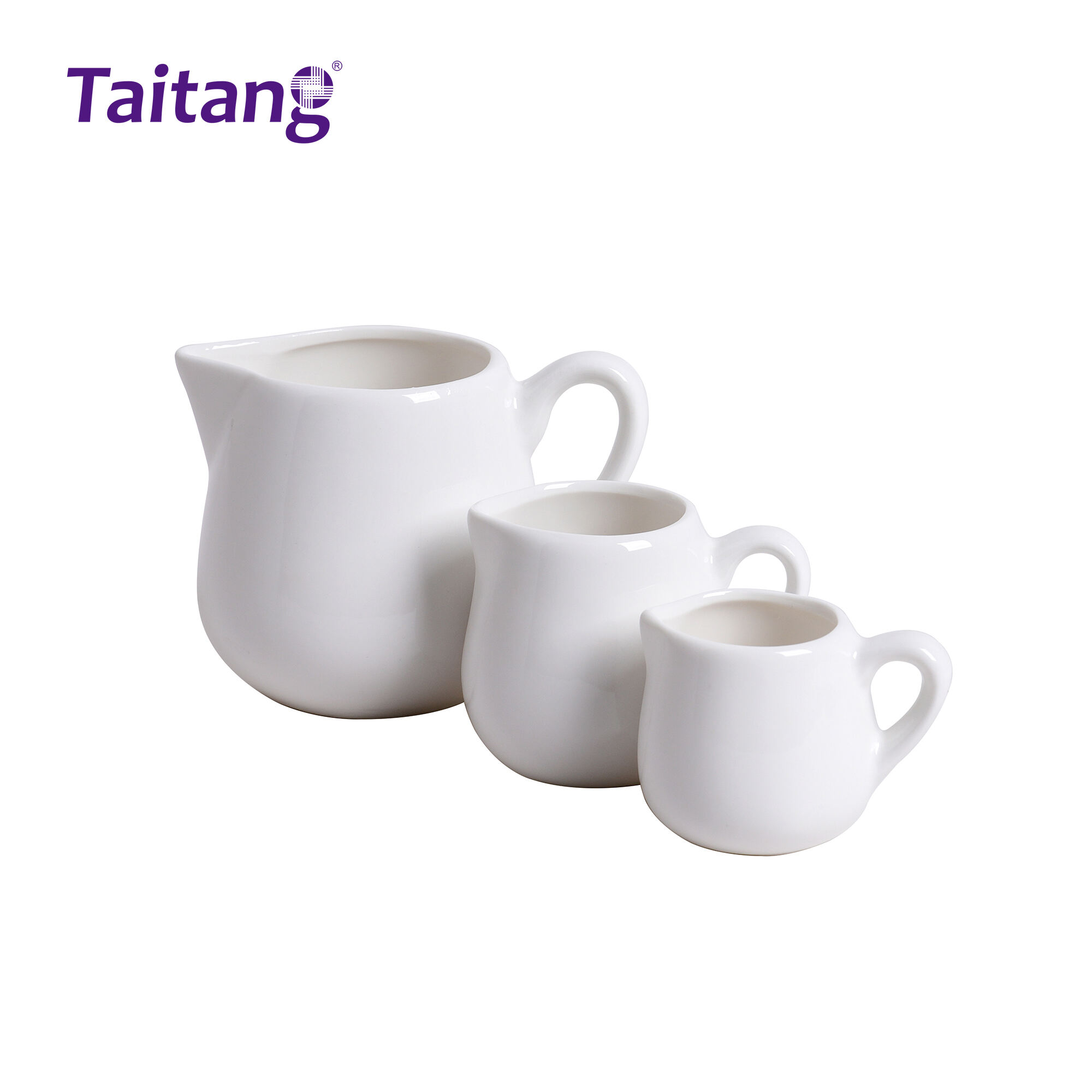 Hotel Buffet Supplies White Ceramic Sugar Bowl & Milk Jug