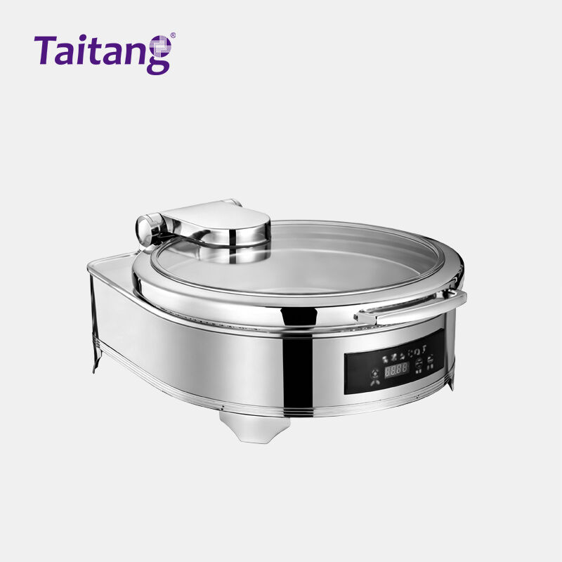 Elektrische Speisewärmer für Buffets mit intelligenter digitaler Temperaturregelung, Edelstahl-Chafing-Dish mit geschlossenem Gehäuse und abnehmbarem Design