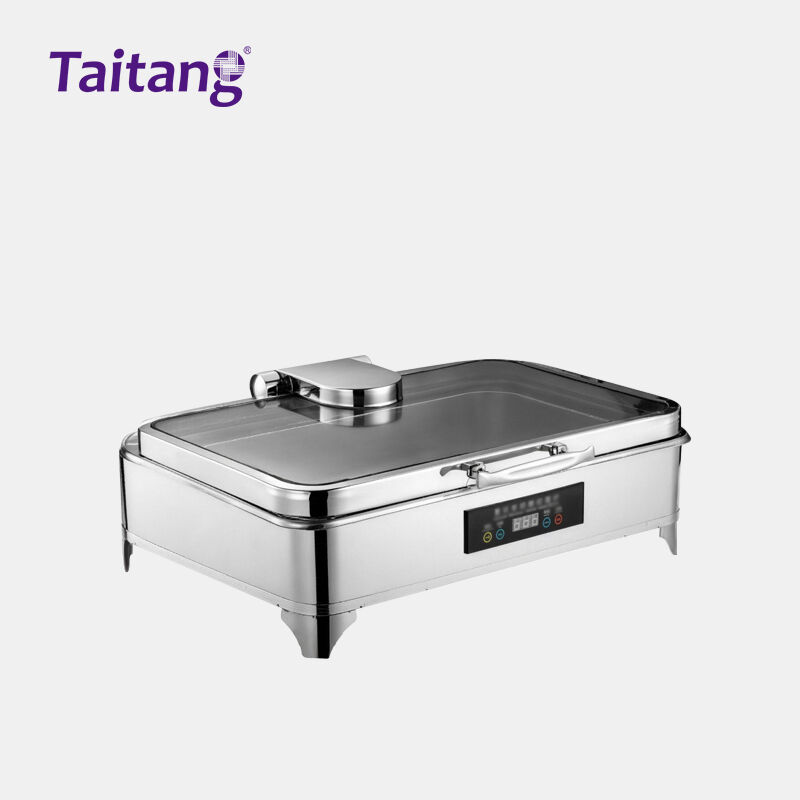 Elektrische Speisewärmer für Buffets mit intelligenter digitaler Temperaturregelung, Edelstahl-Chafing-Dish mit geschlossenem Gehäuse und abnehmbarem Design