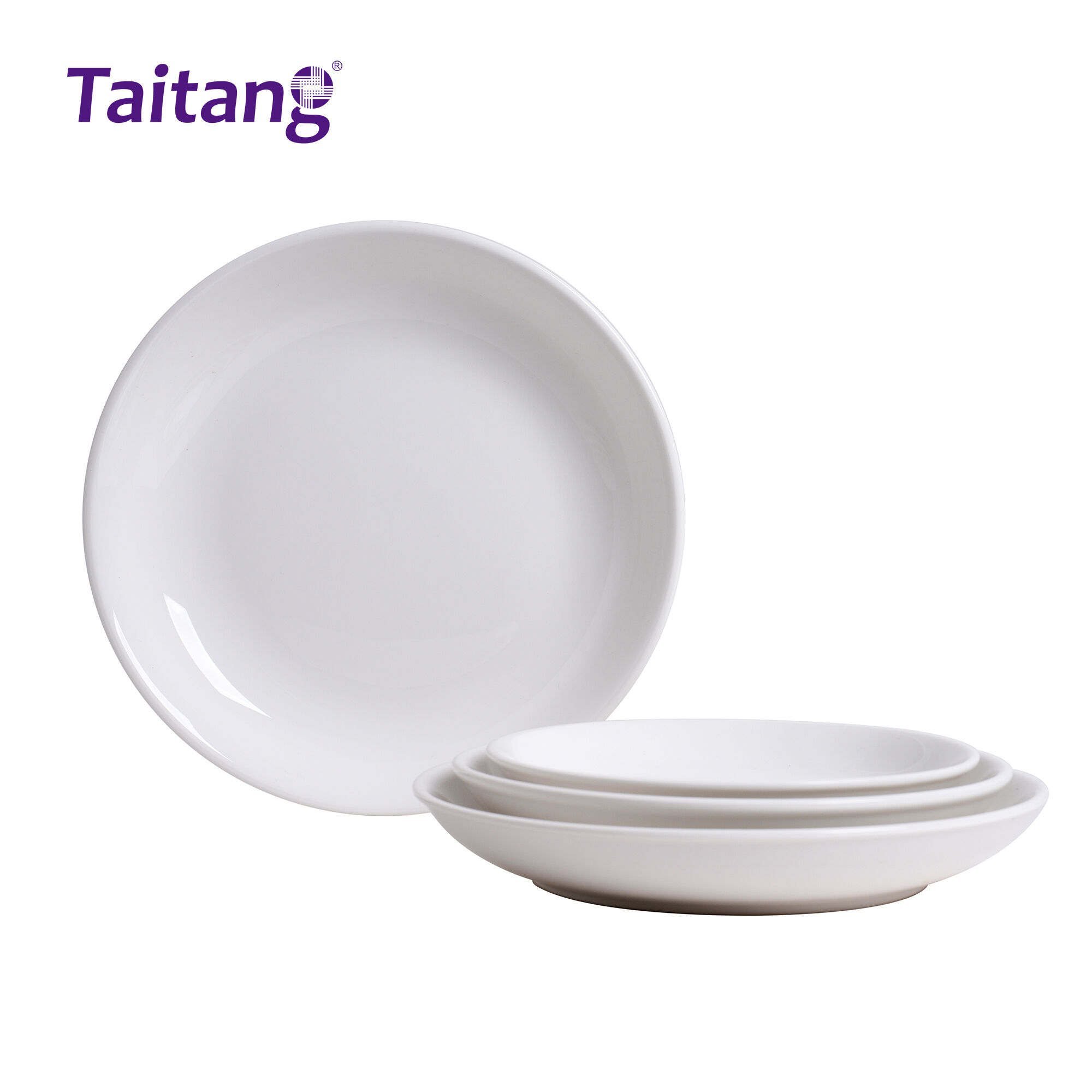 Porcelain Deep Dinner Plates Wide Rim Deep Plate for Hotel & Restaurant Service