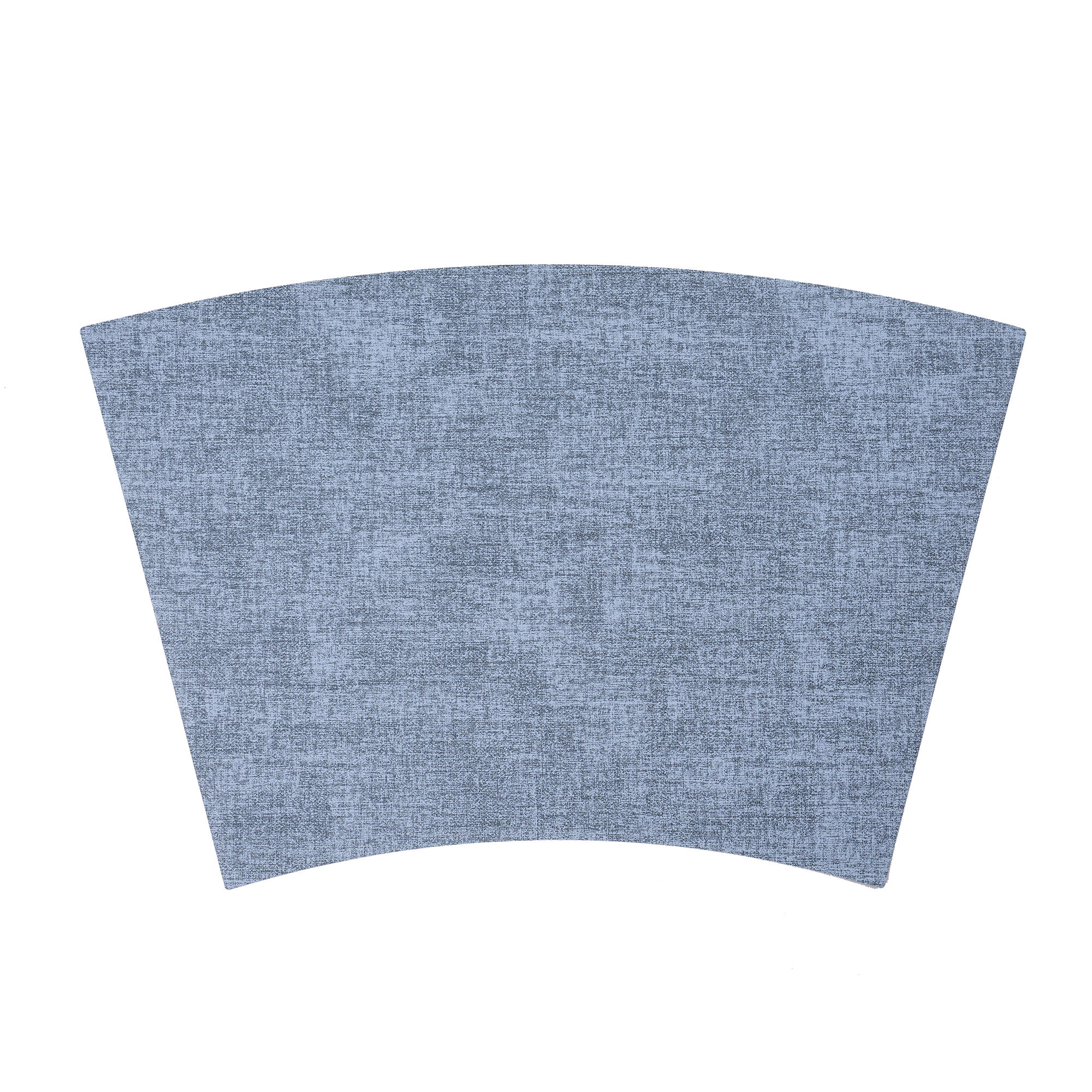 زیرلیوان هتلی با شکل بخشی (سکتور)، زیرلیوان منحنی‌شکل آبی-خاکستری برای میزهای گرد، لوازم مهمان‌نوازی و خدمات غذایی، فروش عمده