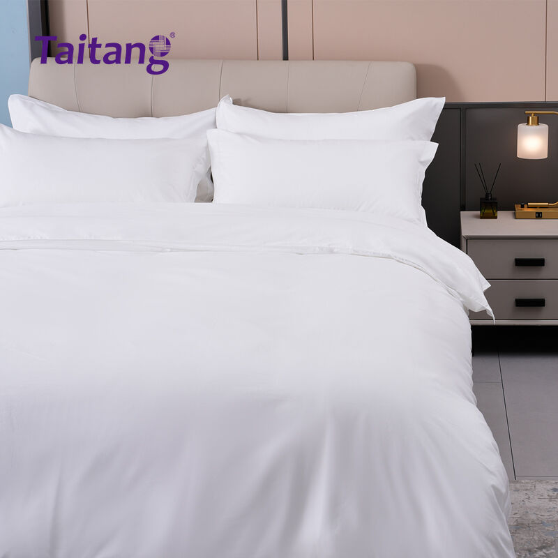 1.2m Twin Bed Luxury Hotel Bedding Sets 300T Combed Cotton Satin Hotel Suite Bedding Wholesale