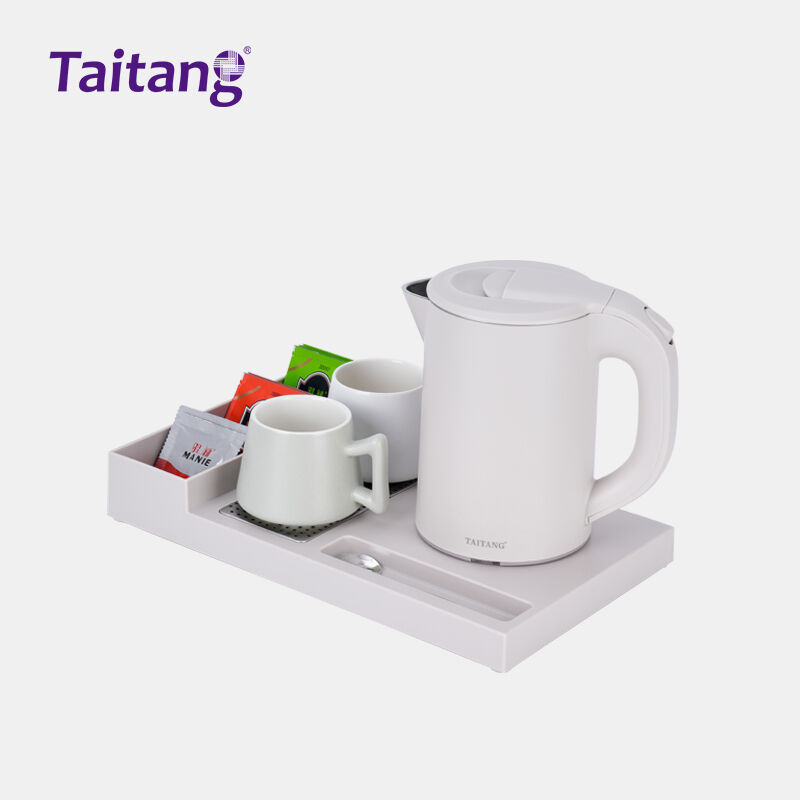 Premium ABS Hotel Kettle Welcome Tray Khaki Integrated Guest Room Solution for Luxury Hospitality