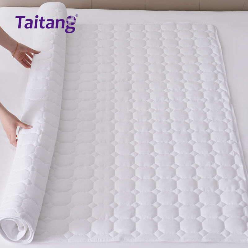 Waterproof Hotel Mattress Protector 2000# Quilted Brushed Fabric Mattress Pad for Luxury Hospitality