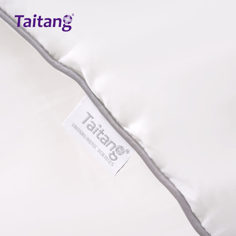 1300g Hotel Pillows Luxury Silk-Down Alternative with Designer Gray Piping for Five-Star Suites