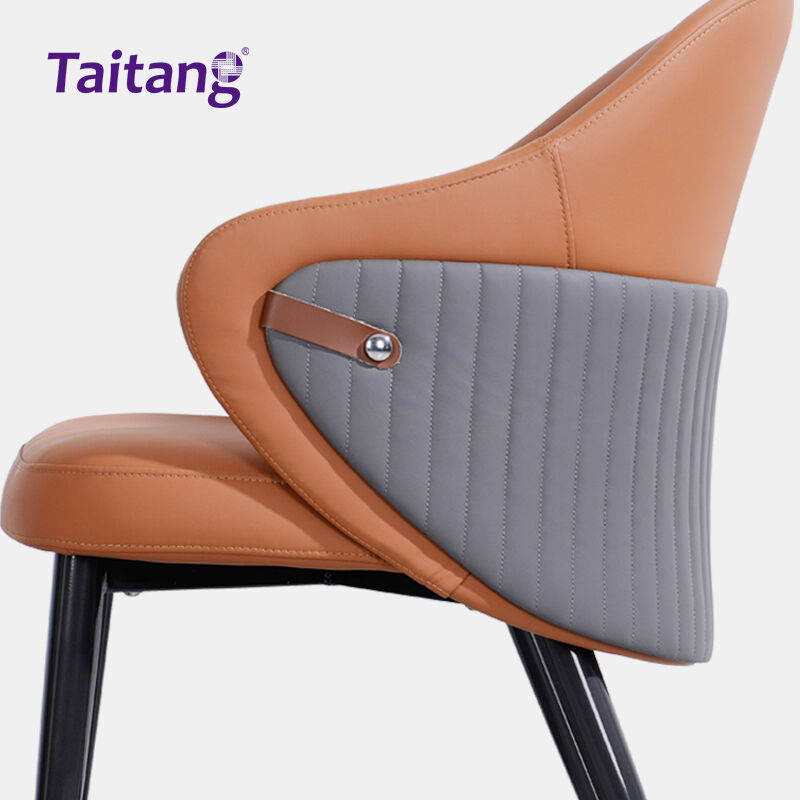 صندلی مدرن پذیرایی هتلی چرمی با بالش فشرده‌ی ۸ سانتی‌متری و قابچه‌ی آهنی، برای صندلی‌های مخصوص اماکن مهمان‌پذیری