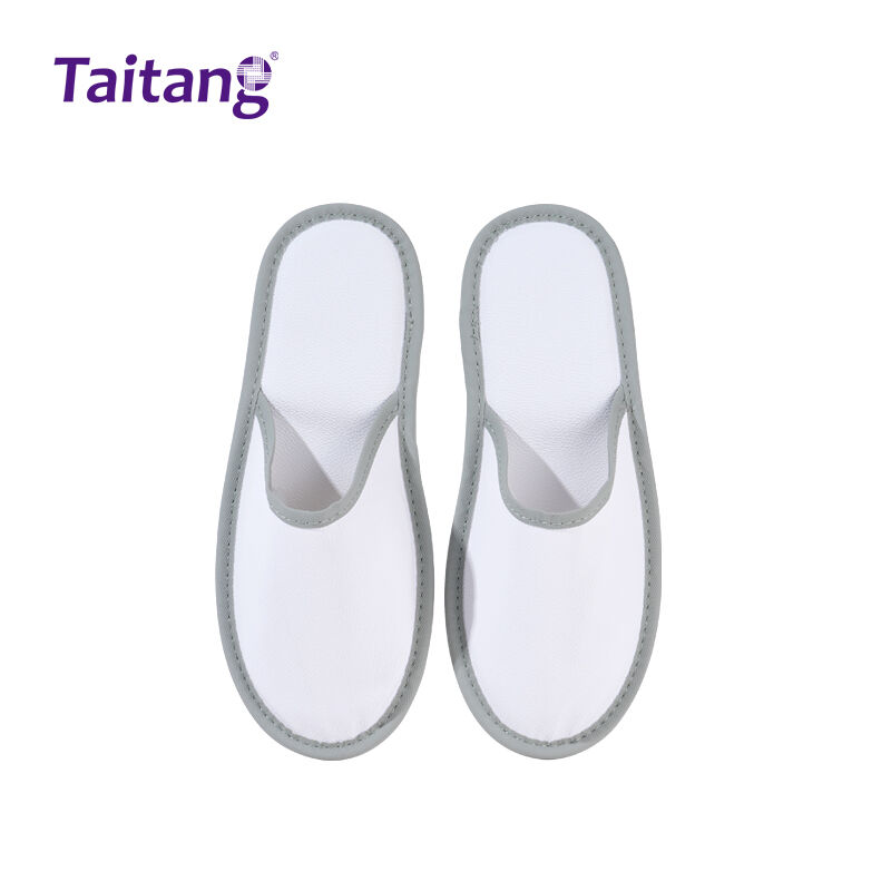 Eco-Friendly Leather Hotel Slippers Non-Slip Waterproof Disposable Slippers for Luxury Hospitality
