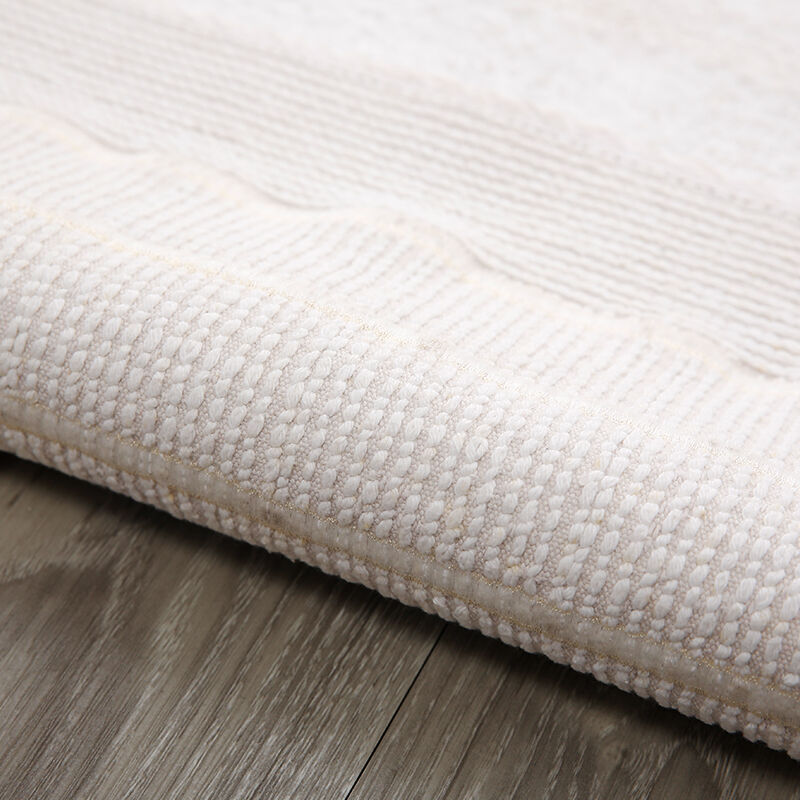 Luxury Framed Hotel Bath Mat Wholesale White Plush Hotel Style Bath Mat for 5-Star Hotel Collection