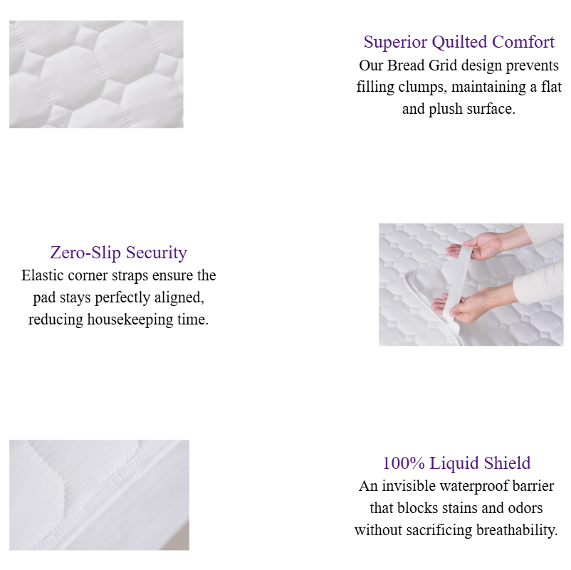Waterproof Hotel Mattress Protector Quilted Brushed Fabric Mattress Pad for Luxury Hospitality.png