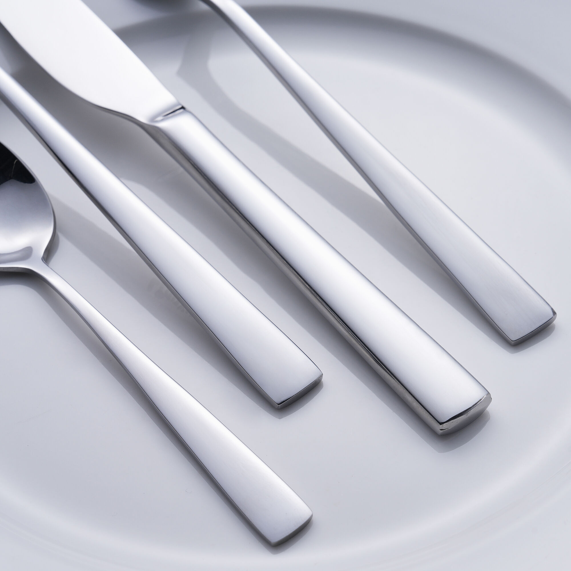Square-Edge Restaurant Cutlery Set 201 Steel Table Accessories & Serving Cutlery Set for Hotels, Luxury Lounges
