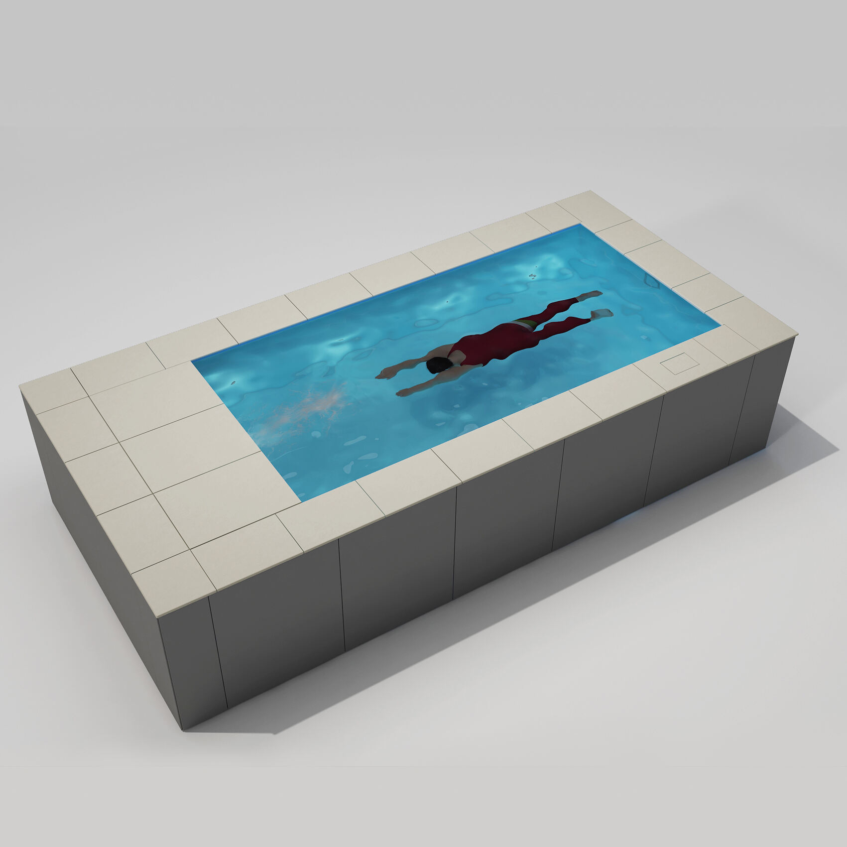[Pool Only] 6'×14'6'' SWIMILES Rectangular Quartz-Tile Steel Pool Pre-painted steel panels