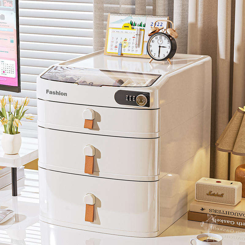 caixa de Armazenamento com Fechadura por Senha para Gaveta 2026 — Organizador Seguro para Pequenos Itens de Mesa com Fechadura Antiespionagem