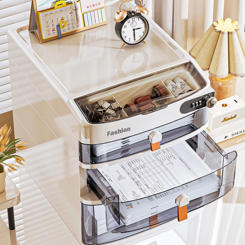 caixa de Armazenamento com Fechadura por Senha para Gaveta 2026 — Organizador Seguro para Pequenos Itens de Mesa com Fechadura Antiespionagem