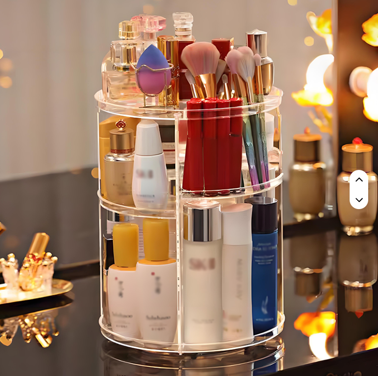 News Content 2025 High-Definition Transparent Rotating Cosmetic Organizer: No More Clutter, Only Beauty