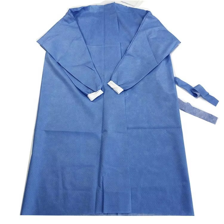 Hot Sale Disposable Blue SMS Isolation Gown Made in China