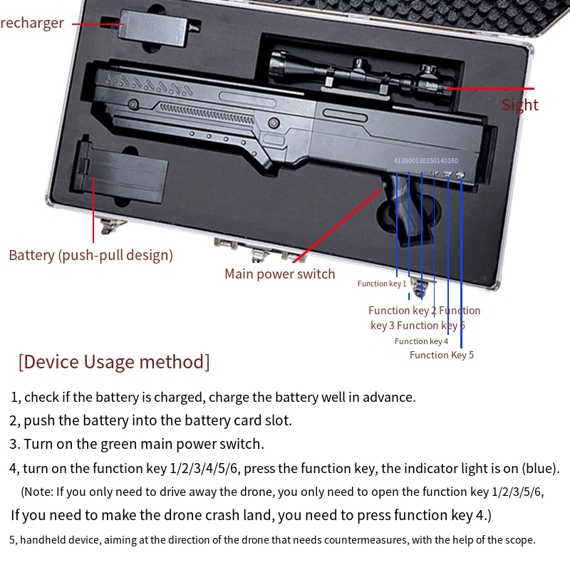 BF-Q6 Portable High-Power Drone Countermeasures Equipment (6 Channels) factory