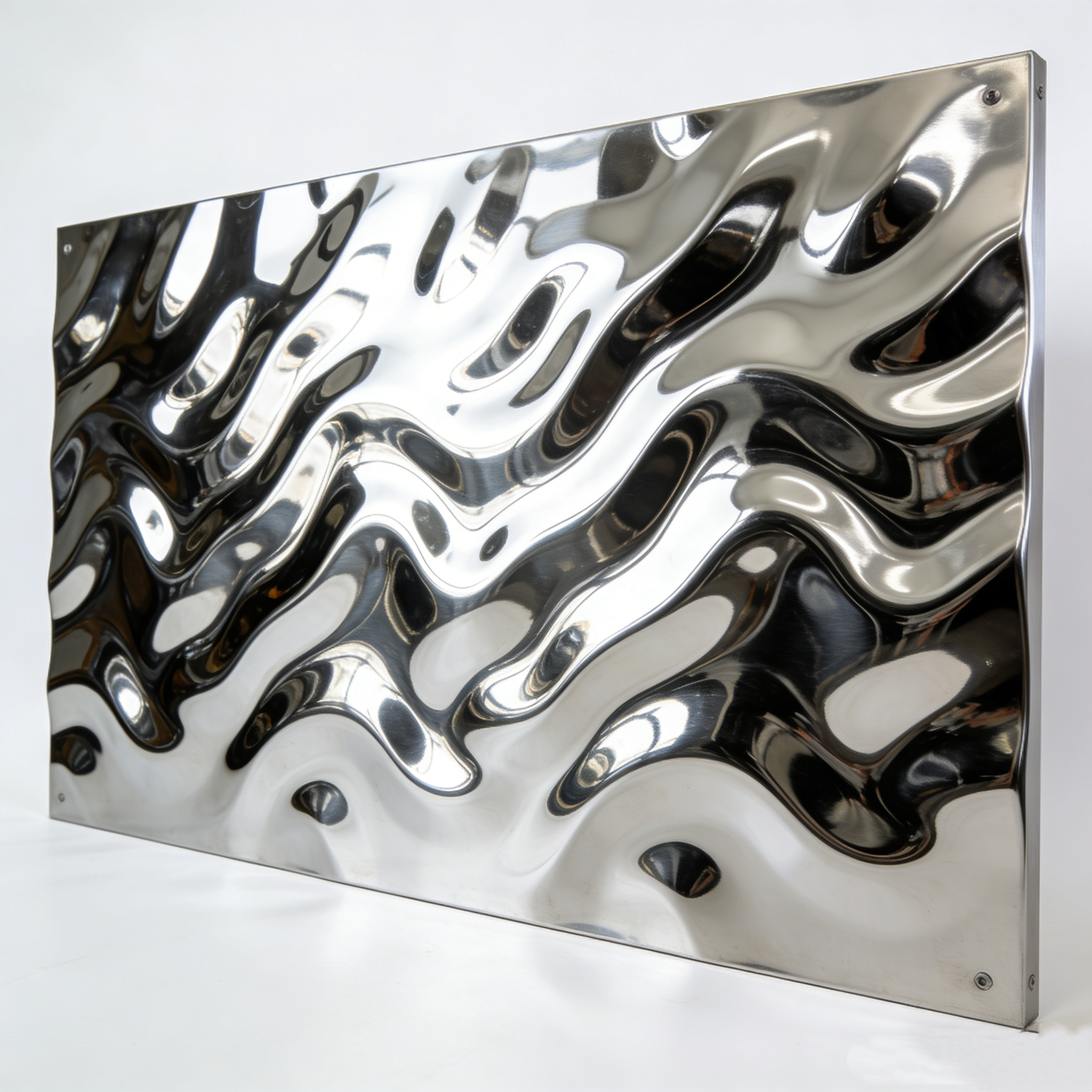 SS304 4×8 Ft Mirror Polished Flow Ripple Stainless Steel Ceiling Panel