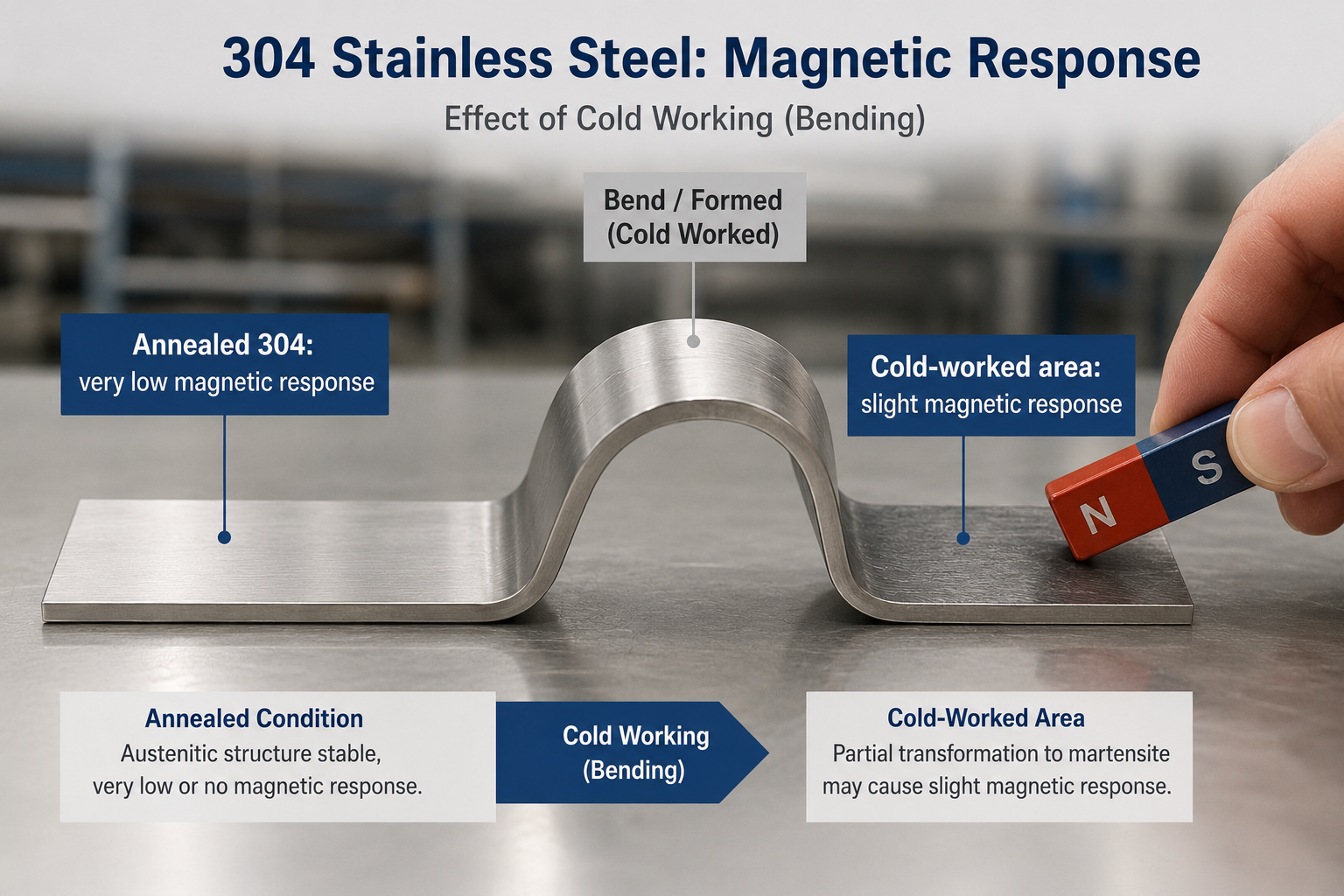 cold worked 304 stainless steel magnetism.png
