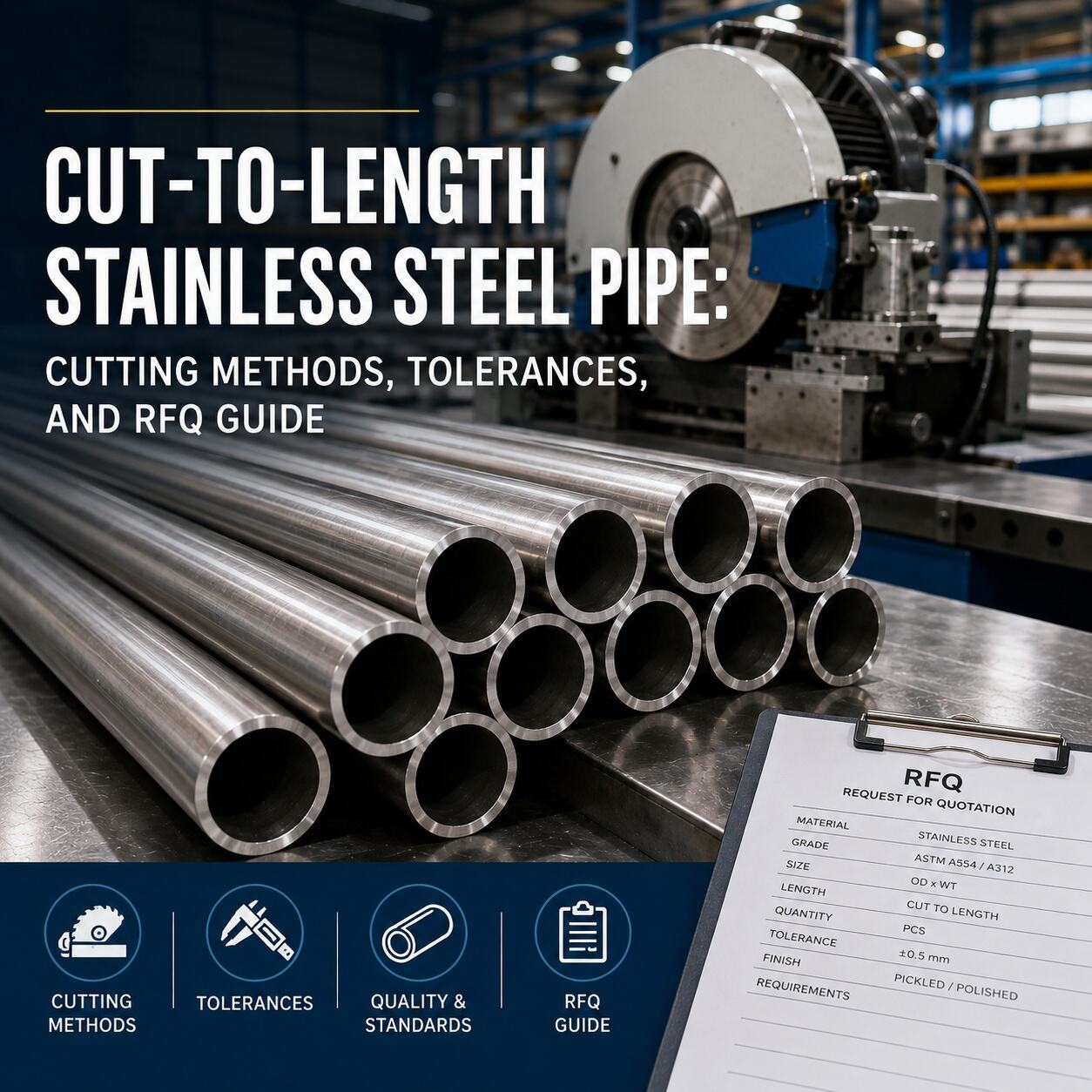 Cut-to-Length Stainless Steel Pipe: Cutting Methods, Tolerances, and RFQ Guide