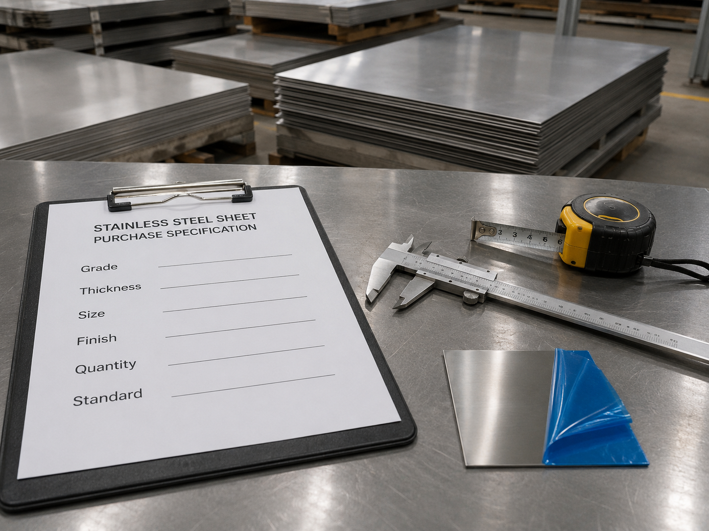 Stainless steel sheet buying checklist for grade thickness size finish and quantity