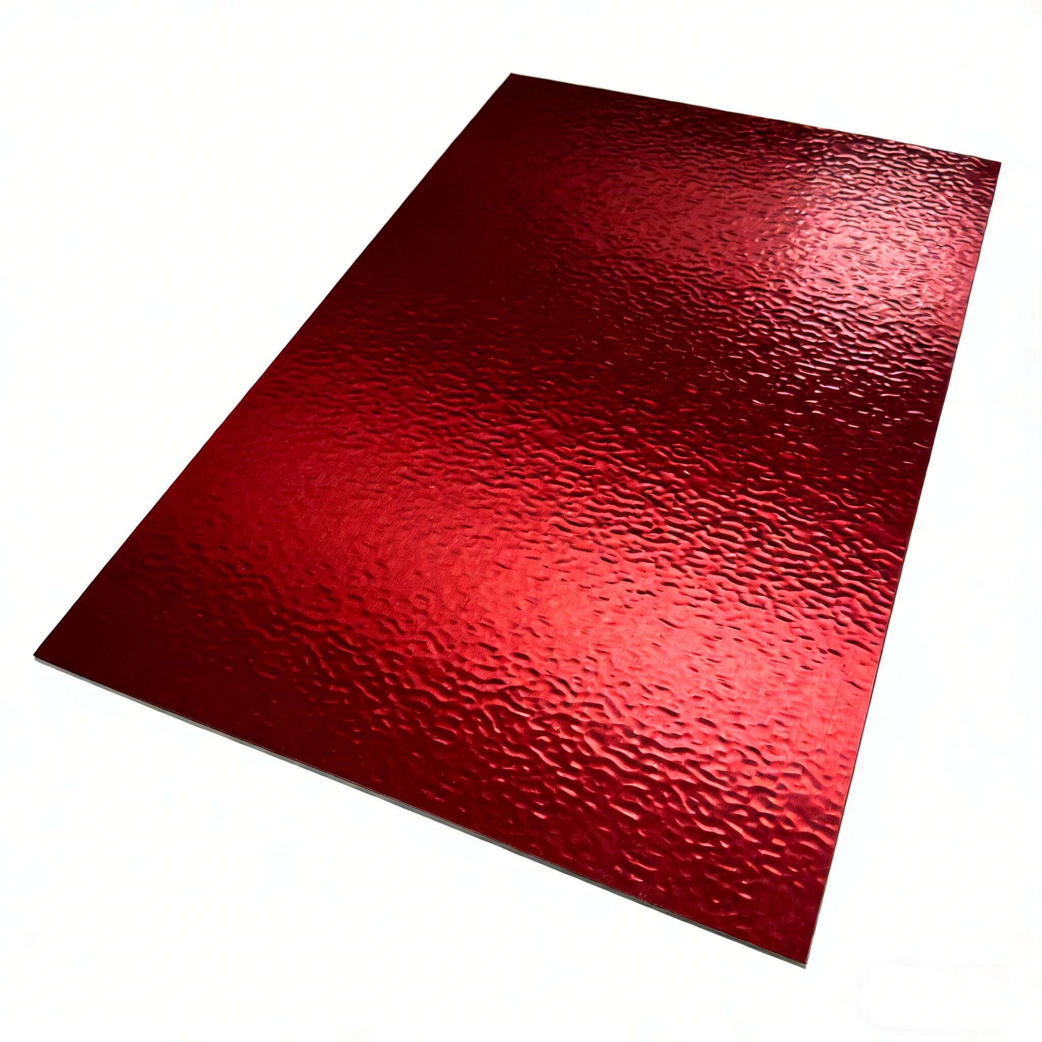 SS304 0.8mm 4×8FT Small Ripple Mirror PVD Red Stainless Steel Panel