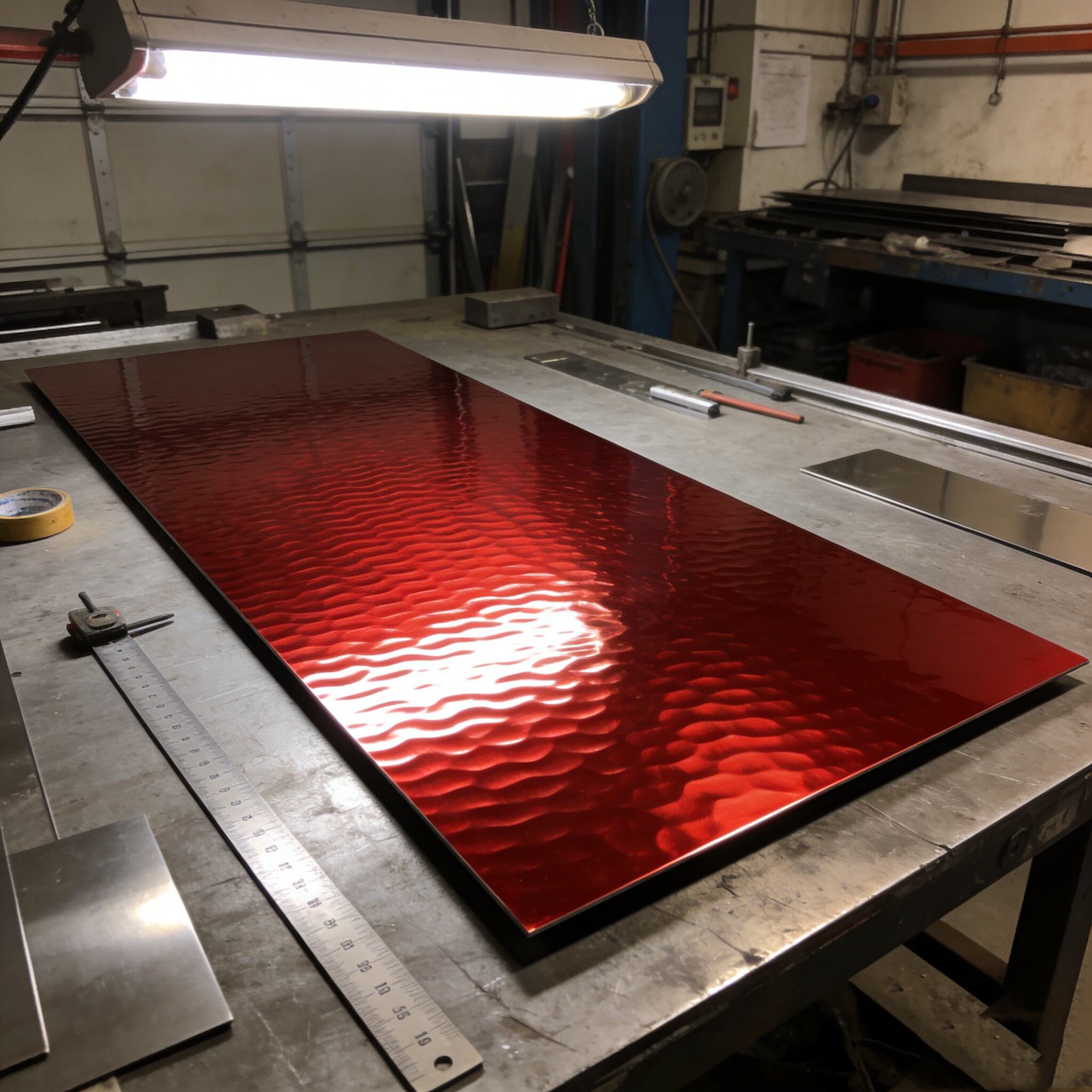 SS304 0.8mm 4×8FT Small Ripple Mirror PVD Red Stainless Steel Panel